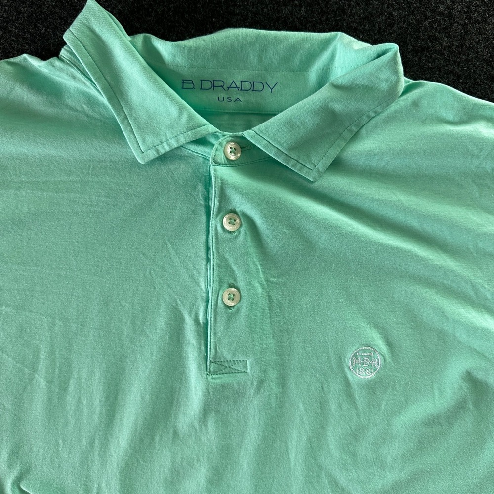 B. Draddy USA Mens Mint Green Pima Cotton Golf Polo Shirt Large SP23-FR12256